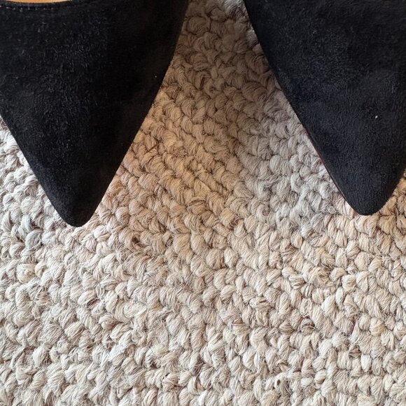 Christian Louboutin Pigalle Follies Black Suede Stiletto Pointed Toe Heels 39.5 - Picture 14 of 16